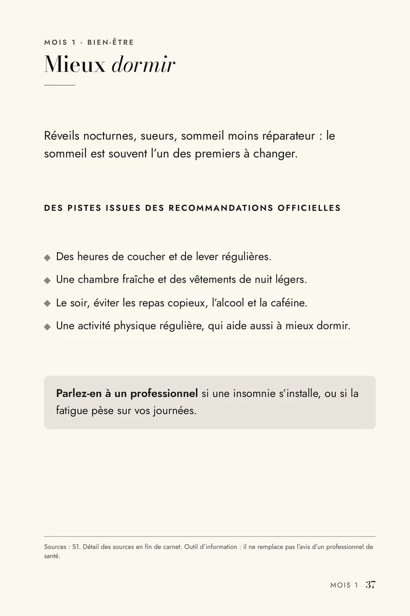 Page bien-être consacrée au sommeil